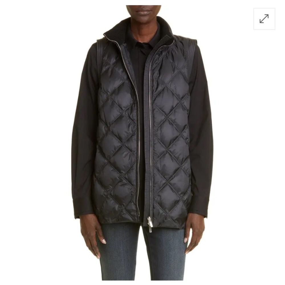 Lafayette 148 New York Shay Reversible Down Vest Black